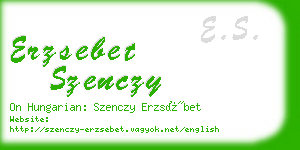 erzsebet szenczy business card